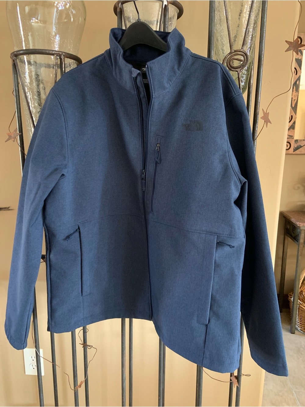 The North Face Men's Navy Apex Bionic Full Zip Fleece Lined Jacket